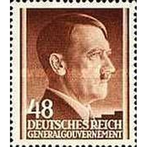 Pologne, Occupation Allemande 1941, Gouvernement General, Très Beau Timbre Neuf** Luxe Yvert 93 - Chancelier Hitler 48 Gr. Brun.