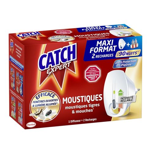 CATCH Diffuseur Electrique liquide réglable Mouches & Moustiques Maxi 90 nuits