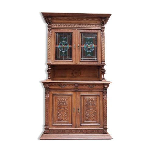Doublecorps Style Henri Ii En Chne Travaill Vitraux Daposorigine Au Plomb Bois