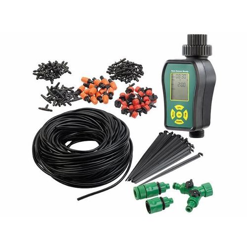 Système d'irrigation 136 pièces avec tuyau de 40 m et programmateur d'arrosage