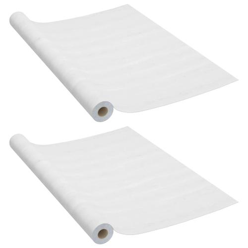 Lot de 2 films autoadhésifs pour portes Bois blanc 210x90 cm PVC DEC022128