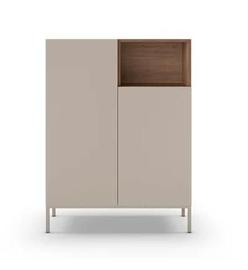 Drawer - Quenor - Buffet 2 Portes En Bois Et Métal H120cm - Beige