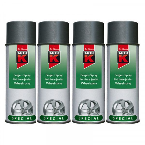 4 Bombes De Peinture Argent Pour Jantes Voiture Auto K 400ml