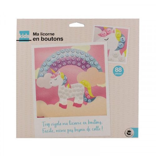 Activité Enfant Ma Licorne En Boutons 22x22 Cm