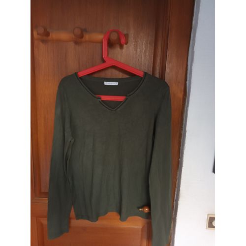 Pull Vert Bouteille Gémo, Laine Fine Femme, Taille M