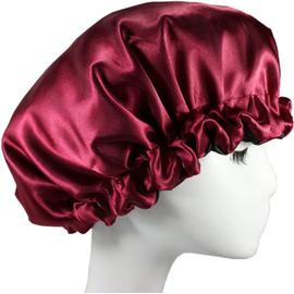 Lot de 3 bonnets de nuit en satin avec élastique pour cheveux