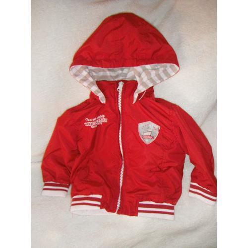 Blouson Rouge Bébé Garçon Motif Marin Bâteau Taille 12 Mois Idée Cadeau