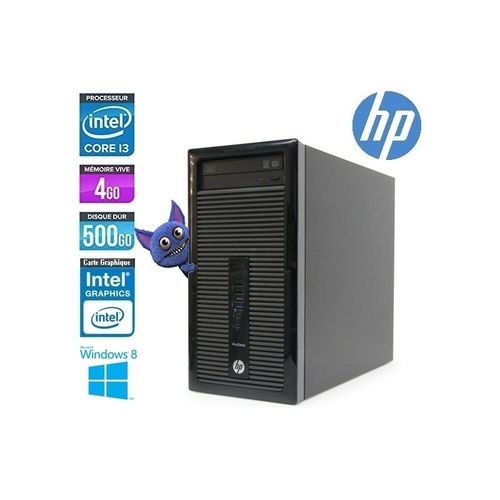 HP PRODESK TOWER 400 G1 CORE I3Core i3-3.4 GHz 4 Go 500 Go Go DVDRW Intel HD Graphics 4400 Windows 8 Clavier+souris compatible AZERTY