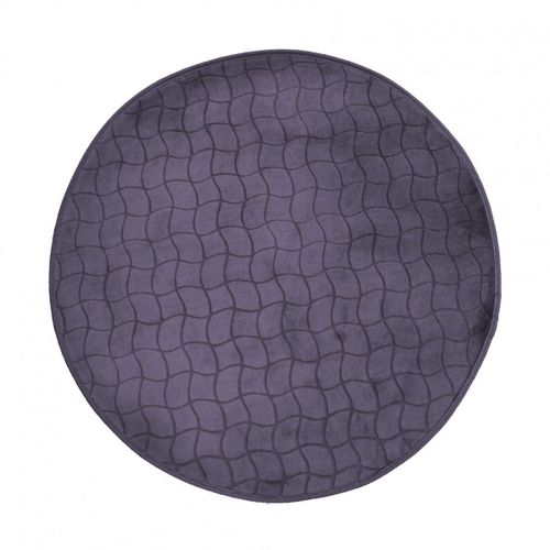 Tapis Rond Velours Tomette Anthracite 90 Cm