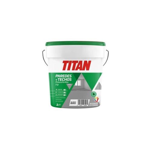 GENERIQUE - Peinture Acrylique Pour La Décoration Des Murs Et Des Plafonds T-3 Blanco.Mat 1l Titan 123000301