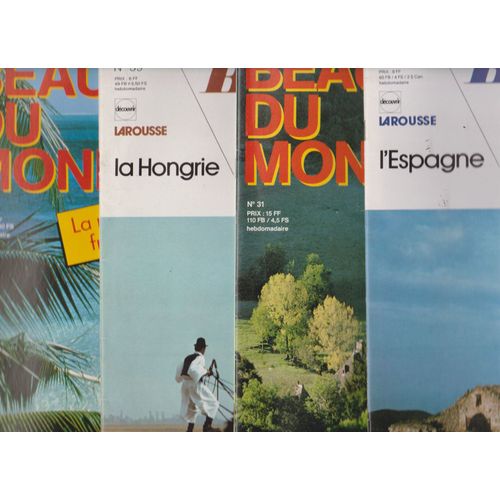 Lot De 4 Revues Beautes Du Monde N? 20 . 31 . 39 . 125. Espagne . France . Hongrie . Polynesie Francaise . Edition Larousse