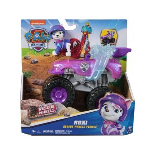 Coffret Pat Patrouille Chien Roxi + Véhicule Tout Terrain Wheels - Set Figurine Et Voiture + 1 Carte Tigre