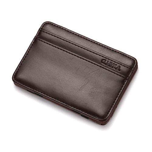 Portefeuille pour homme PU Magic Color Matching Bank Bag, Marron,LV1457