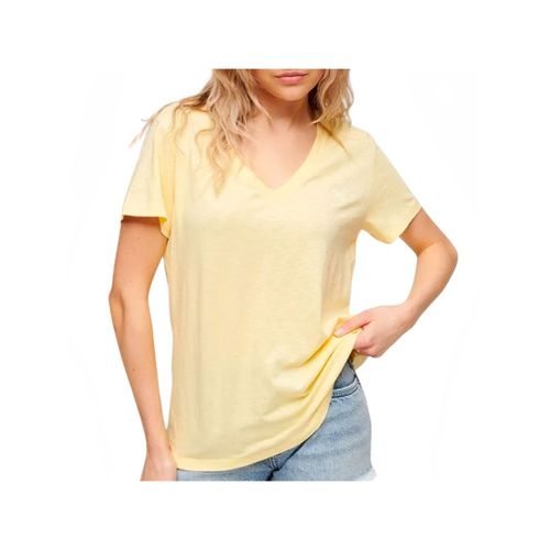 T Shirt Superdry Slub Emb Femme Jaune