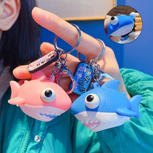 2pcs Décompresser Requin Porte-Clés Bureau Évent Jouet Porte-Clés Poupée Fille