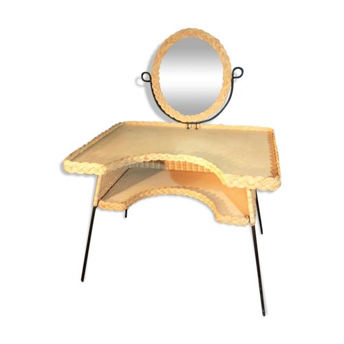 Coiffeuse Rotin 1950 Bois