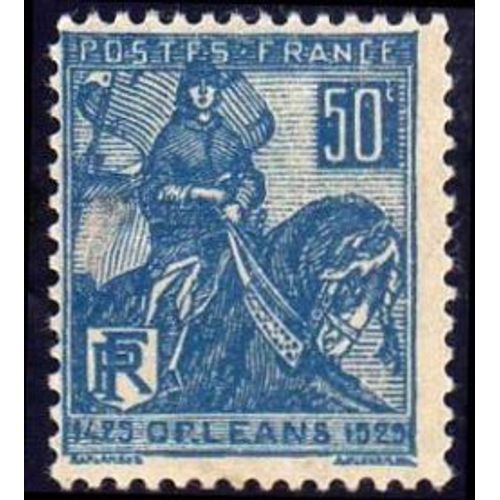 Timbre France 1929 Oblitéré - Jeanne D'arc (1412-1431) 5éme Centenaire De La Délivrance D'orléans - 50c Yt257