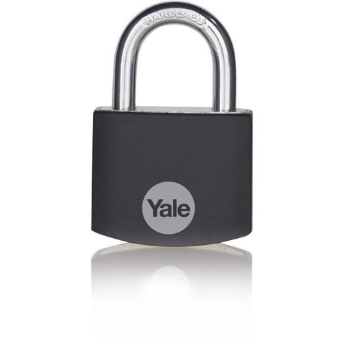 YALE -YE3B/32/116/1/BK - Cadenas aluminium 32 mm - anse acier cémenté - noir - 3 clés - Pour casier - boîte outils - sac - 32mm