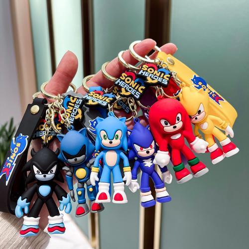 2pcs Souris À Ultrasons Sonic Poupée Porte-Clés Pendentif Anime Hommes Sac À Dos Voiture Porte-Clés