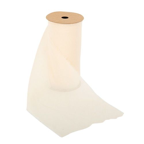 Chemin De Table Mousseline 15cmx3m Ivoire