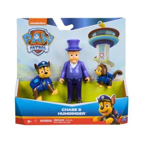 Coffret Pat Patrouille Chien Chase + Monsieur Hellinger - Set 3 Figurines + 1 Carte Tigre