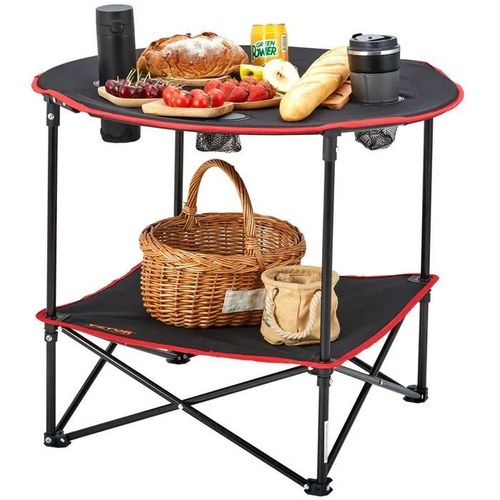 Table De Camping 72x72x61 Cm Cm-Vevor-Charge 25 Kg-Avec Sac De Transport Pour Plage Pique-Nique Bbq Randonnée
