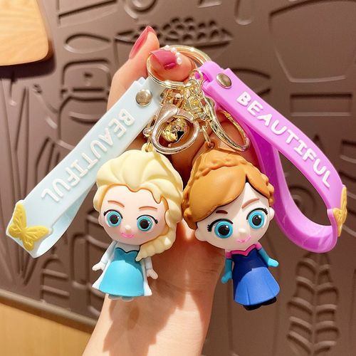 2pcs La Reine Des Neiges Porte-Clés Poupée Pendentif Pvc Aisha Sac Pendentif Voiture Porte-Clés