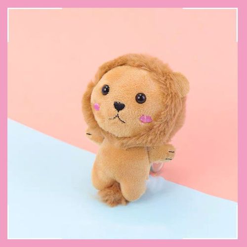 2pcs Petit Lion En Peluche Poupée Porte-Clés Pendentif Poupée Porte-Clés Sac