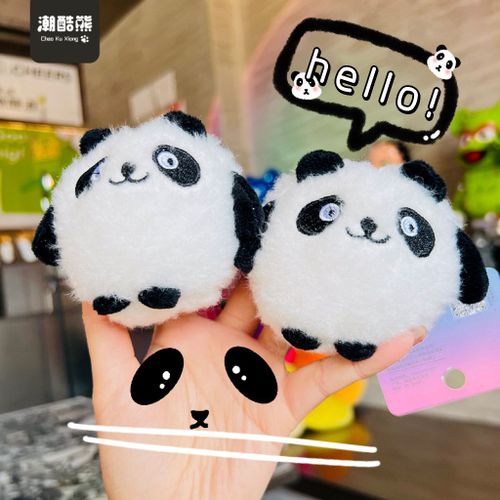 2pcs Panda Poupée Couple Porte-Clés Peluche Poupée Porte-Clés Sac Pendentif