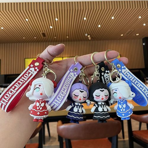 2pcs Halloween Couple Porte-Clés Silicone Poupée Cartable Pendentif Bmw Porte-Clés