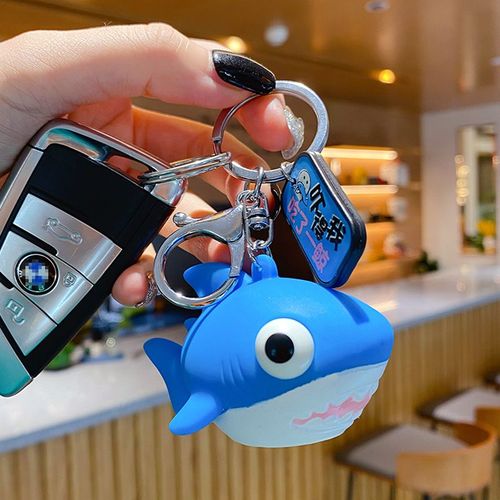 2pcs Décompresser Requin Porte-Clés Bureau Évent Jouet Porte-Clés Poupée Fille