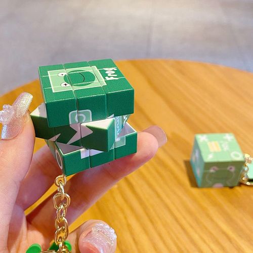2pcs Grenouille Puzzle Troisième Ordre Rubik's Cube Porte-Clés Décompression Petit Jouet Sac Pendentif
