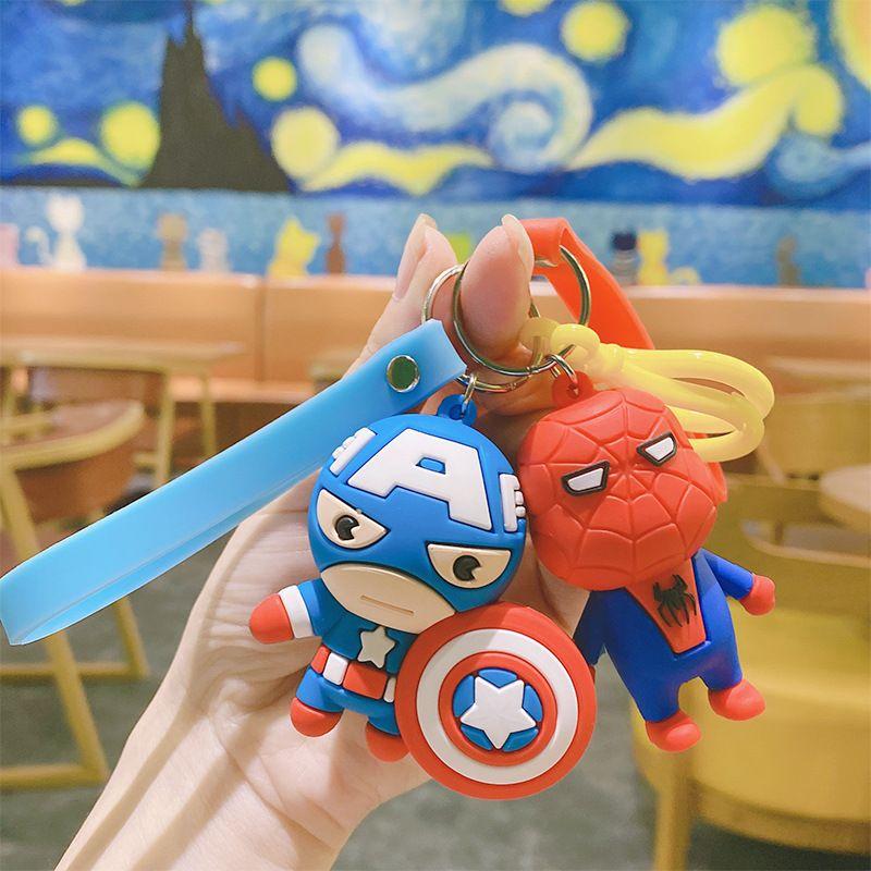 2pcs Porte-Cls Poupe Avengers Spider-Man Iron Man Captain ... - 2