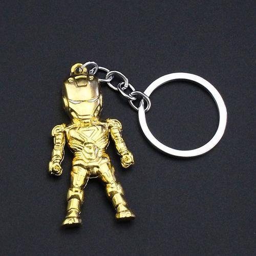 2pcs Avengers Iron Man Porte-Clés Marvel Pendentif Voiture Porte-Clés Poupée En Métal