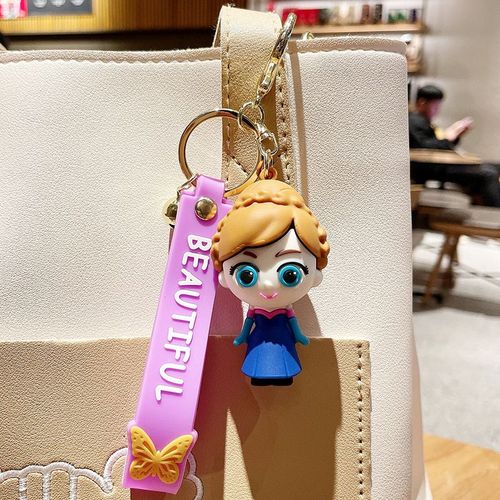 2pcs La Reine Des Neiges Porte-Clés Poupée Pendentif Pvc Aisha Sac Pendentif Voiture Porte-Clés