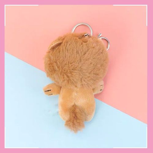 2pcs Petit Lion En Peluche Poupée Porte-Clés Pendentif Poupée Porte-Clés Sac