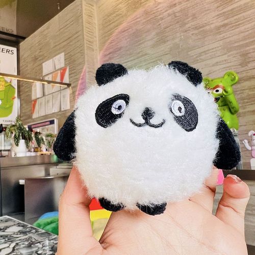 2pcs Panda Poupée Couple Porte-Clés Peluche Poupée Porte-Clés Sac Pendentif