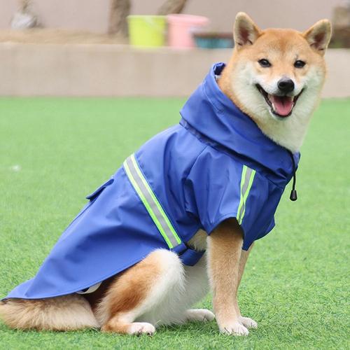 Grand Chien imperméable avec bande réfléchissante Hoodie chien imperméable  veste