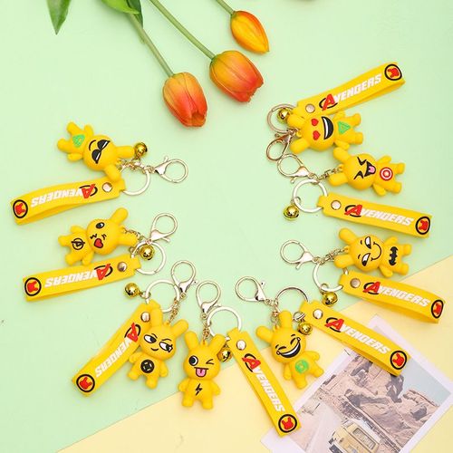 2pcs Emoji lapin porte-clés pendentif poupée couple sac pendentif en stock