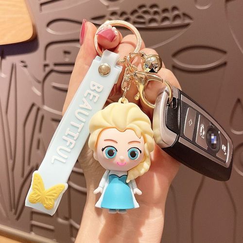 2pcs La Reine Des Neiges Porte-Clés Poupée Pendentif Pvc Aisha Sac Pendentif Voiture Porte-Clés