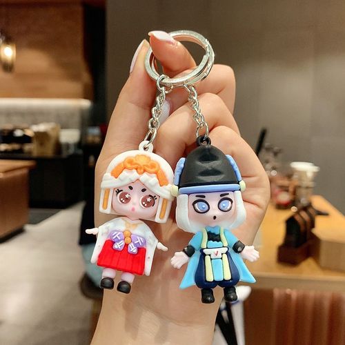 2pcs Onmyoji Porte-Clés Kagura Poupée Pendentif Couple Sac Voiture Poupée Pendentif