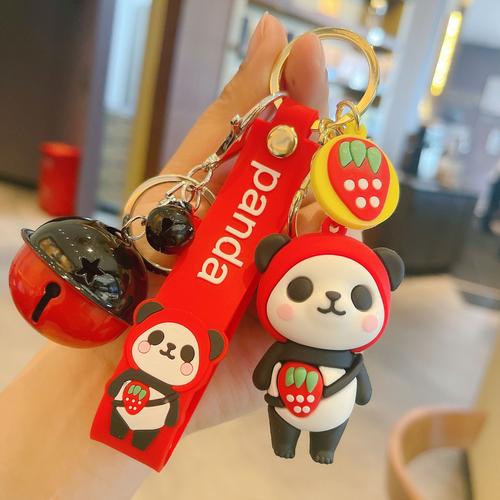 2pcs Football Panda Porte-Clés Dundun Poupée Porte-Clés Pendentif Voiture Sac Ornement