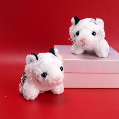 2pcs Mascotte Du Zodiaque Tigre En Peluche Poupée Porte-Clés Porte-Clés Sac Pendentif