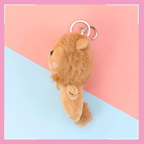 2pcs Petit Lion En Peluche Poupée Porte-Clés Pendentif Poupée Porte-Clés Sac