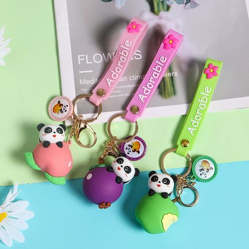 2pcs Fruit Panda Clé Pendentif Poupée Couple Sac Pendentif Achat