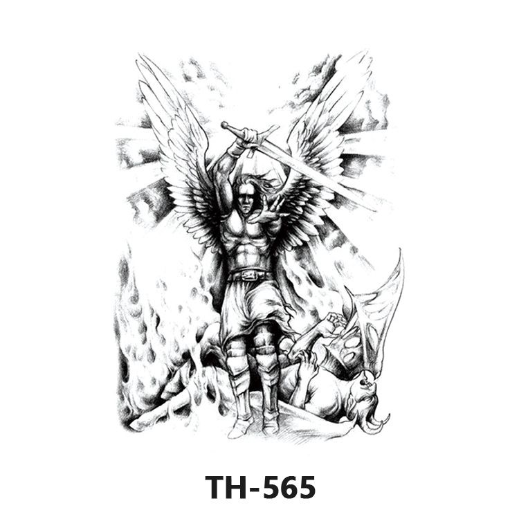 Autocollants De Tatouage Hommes Mare Demi Bras Tatouage Ail... - 7
