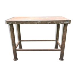 Table Vintage En Mtal Provenant Dun Atelier Industriel  Relooker Gris