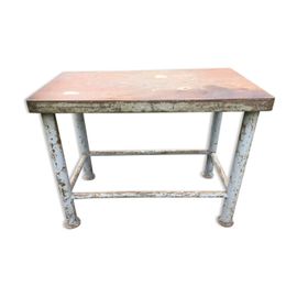Table Vintage En Mtal Provenant Dun Atelier Industriel  Relooker Gris