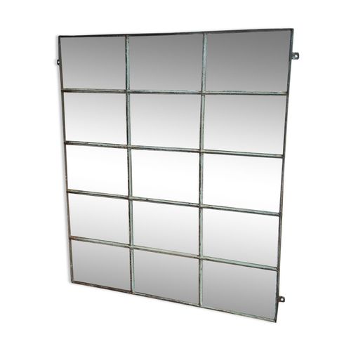 Miroir fonte industriel gris