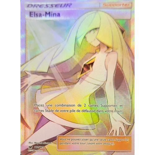 Elsa-Mina 110 111 Dresseur Full Art - Ultraboost X Soleil Lune 4 Invasion Carmin - Coffret De 10 Cartes Pokémon Françaises